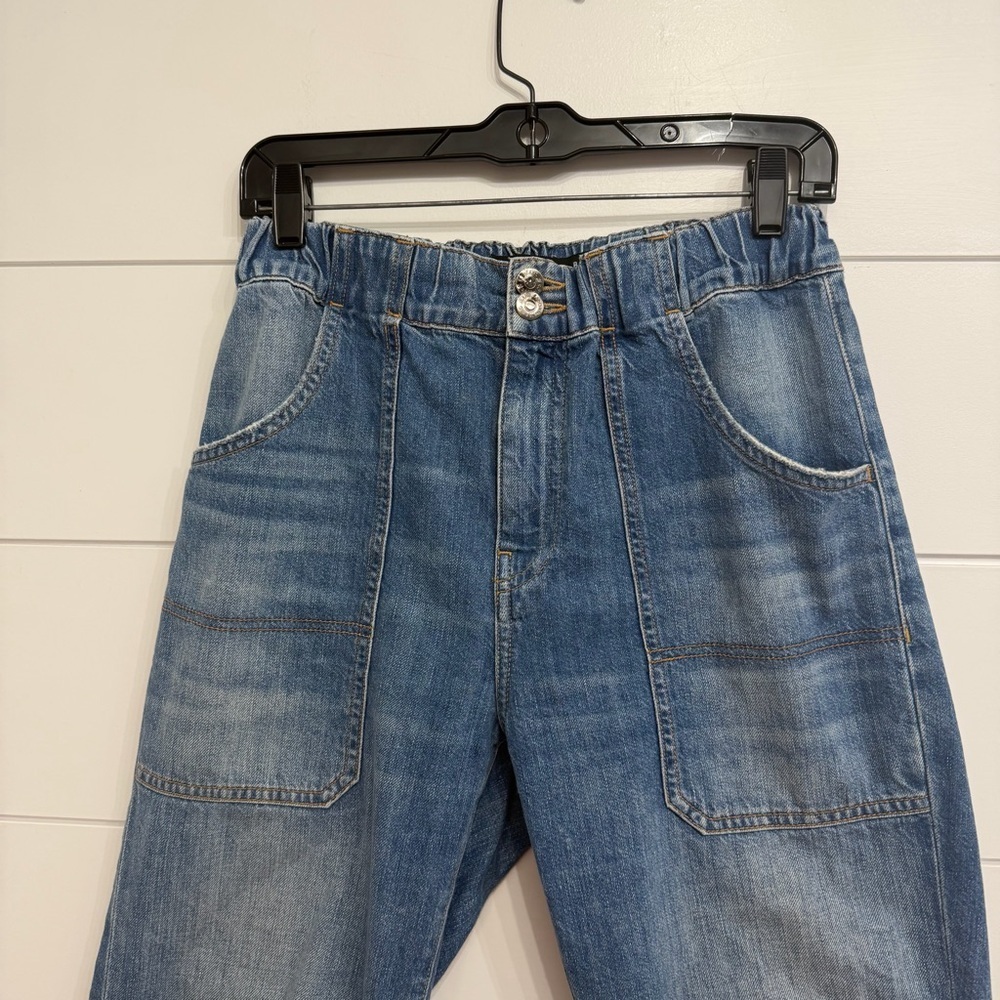 Veronica Beard Arya Cropped elastic High-Rise Straight-Leg Jeans 23241 - Picture 7 of 12